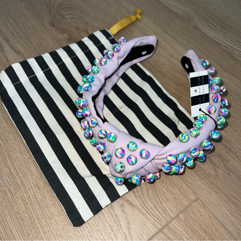 Rare Sold Out Lele Sadoughi Candy Carnival Beaded Woven Knotted Headband